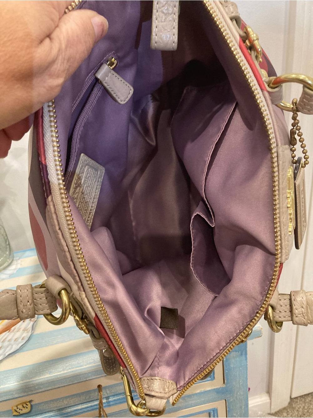 Coach Madison Op Art Sophia Satchel K1120-18636 Multicolor 2-Way Shoulder Bag - Picture 8 of 12